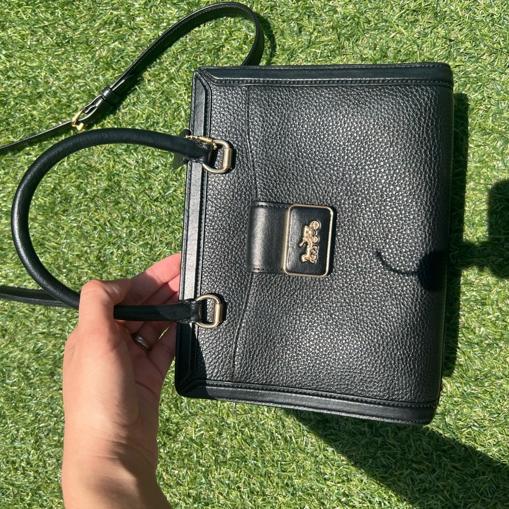 Coach Black Satchel with Gold Hardware - Picture 4 of 8